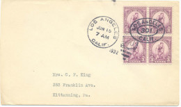 USA Olympic Games 1932 In L. A. FDC, Discus  / Los Angeles 15-6-1932 Arcade Stadium / Scott 718 Block Of 4 - Ete 1932: Los Angeles