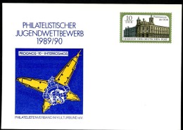 PROGNOZ-10 SATELLITE 1990 East German STO Postal Card PP21 C1/002  Cat. 6,00 € - Other & Unclassified
