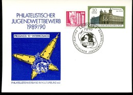 PROGNOZ-10 SATELLITE 1990 East German STO Postal Card PP21 C1/002 Cat. 7,00 € - Andere & Zonder Classificatie
