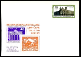 DDR PP21 D2/001 Privat-Postkarte AUSSTELLUNG DDR-CSFR Berlin 1990 NGK 6,00 € - Cartes Postales Privées - Neuves