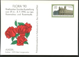 DDR PP21 D2/006a Privat-Postkarte ROSENSCHAU Erfurt 1990  NGK 5,00 € - Cartes Postales Privées - Neuves