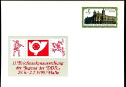 DDR PP21 D2/007 Privat-Postkarte AUSSTELLUNG HALLE 1990  NGK 6,00 € - Cartoline Private - Nuovi