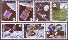 Nicaragua 1981 Space Communications Satellites Globe Sciences Spacecraft Stamps MNH 1129-1132 C989-C991 Michel 2224-2230 - Sonstige & Ohne Zuordnung