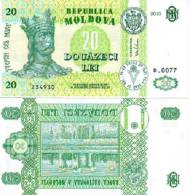 20 Lei Moldova 2010 Banknote, New Signiture, UNC Crisp - Moldavië