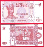 Moldova, 50 Lei 2013, UNC Crisp - Moldawien (Moldau)