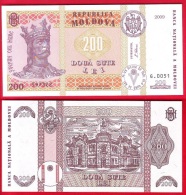 Moldova, Moldau, Moldavie, 200 Lei Banknote 2009 UNC / Crisp - Moldavia