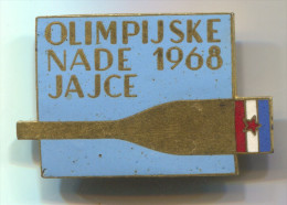 Rowing, Kayak, Canoe - JAJCE, Yugoslavia ( Bosnia And Herzegovina), Vintage Pin, Badge, Enamel, Dim: 40 X 25 Mm - Remo