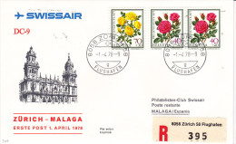 Zurich Malaga 1978 - Erstflug 1er Vol First Flight - Swissair DC 9 - First Flight Covers