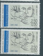 Variété : N° 2684 Ponge Bleu Clair Au Lieu De Bleu + Normal  ** - Unused Stamps