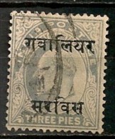 Timbres - Inde - Inde - Etats Princiers - Gwalior - Service - 1904-1905 - 3 Pies - - Gwalior
