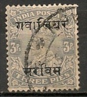 Timbres - Inde - Inde - Etats Princiers - Gwalior - Service - 1948 - 3 Pies- - Gwalior