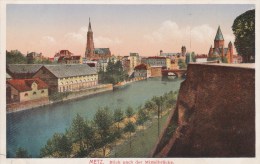 METZ (Moselle) - Blick Nach Der Mittelbrücke - Colorisée - Metz