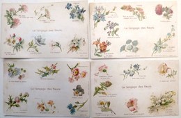 CPA Lot 4x Litho Precurseur Illustrateur Kopal Jacques Brien Langage Des Fleurs Voyagé 1902 Cachet Warcoing Et Quaregnon - Collezioni E Lotti