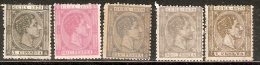 CUBA 1879 EDIFIL 50/5* SERIE CORTA NUEVA - Kuba (1874-1898)