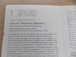 Doodsprentje Magdalena Degeetere Bissegem 20/6/1922 Gent 20/10/1996 ( Hendrik Robesyn ) - Godsdienst & Esoterisme
