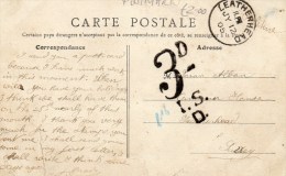 3d  I.S.D. Postmarked Leathehead - Surrey  1905 - Toulouse Bridge - FRANCE  - Postcard - Taxe