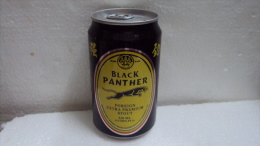 Cambodia Cambodge Black Panther Empty 330ml Beer Can / Opened At Bottom - Dosen