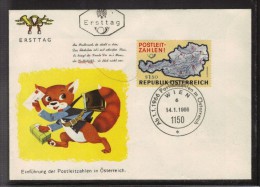 POSTAL HISTORY - POSTCODE ZIPCODE  - STAMP DAY JOUR DE TIMBRE TAG DER BRIEFMARKE - AUSTRIA 1966 FDC Yv 1036 Mi 1201 - Postcode