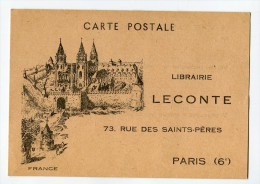 Ref 194 - LIBRAIRIE LECONTE - PARIS VI - 73 Rue Des Saint-Pères (scan Du Verso) - Arrondissement: 06