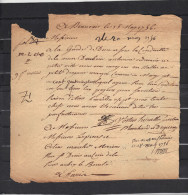 18/5/ 1756  Manuscrit Lettre De Voiture De Beauvais Oise Pour Paris Rue St Denis Au Coin De La Rue Aubry Le Boucher - ... - 1799