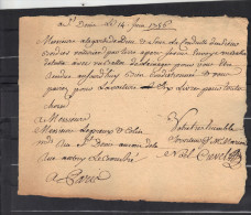 14/6/ 1756  Manuscrit   Lettre De Voiture De Saint Denis Pour Paris Rue St Denis Au Coin De La Rue Aubry Le Boucher - ... - 1799