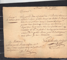 14/8/ 1755  Manuscrit   Lettre De Voiture De Saint Denis Pour Paris Rue St Denis Au Coin De La Rue Aubry Le Boucher - ... - 1799