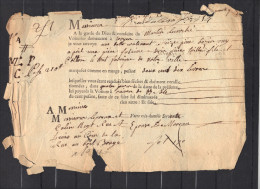 1754 Lettre De Voiture De Troyes Aube Pour Paris Rue St Denis Au Coin De La Rue Aubry Le Boucher - ... - 1799