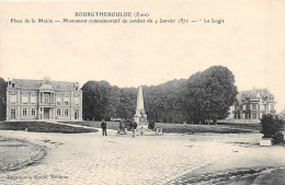 27.  BOURGTHEROULDE.  PLACE DE LA MAIRIE. MONUMENT COMMEMORATIF.  LE LOGIS.  ANIMATION. - Bourgtheroulde