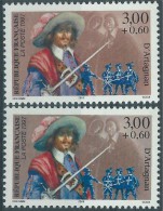 Variété : N° 3117 D'Artagnan Fond Brun-gris Au Lieu De Brun-rouge + Normal  ** - Unused Stamps