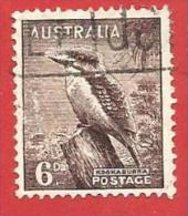 AUSTRALIA USATO - 1942 - DEFINITIVI - Kookaburra - 6 D - Michel AU A146C - Used Stamps