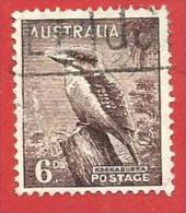 AUSTRALIA USATO - 1942 - DEFINITIVI - Kookaburra - 6 D - Michel AU A146C - Oblitérés