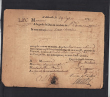 29/10/ 1755 Lettre De Voiture De Abbeville Somme Pour Paris Rue St Denis Au Coin De La Rue Aubry Le Boucher - ... - 1799