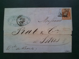Lettre Env. Avec Un N° 48 Rep.II Avec Variétés. Beau. Cote: + De 1 300€.  Signé. - 1870 Ausgabe Bordeaux