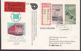 Germany DDR Postal Stationery Ganzsache Einschreiben & Eilsendung EXPRESS Labels WERMSDORF 1985 Deutsche Reichsbahn - Briefomslagen - Gebruikt