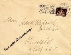 Olympic Games > Summer 1936: Berlin,machine Postmark,flame,Germany,cover,letter - Verano 1936: Berlin