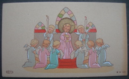 Années 1940 - IMAGE PIEUSE POUR ENFANT Illustration Par JEANNE HEBBELYNCK - Devotie Geboortekaartje - Imágenes Religiosas