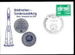 YURI GAGARIN Berlin 1981 East German Private Postal Card PP16 D2/008a Special Postmark NGK 5,00 € - Sonstige & Ohne Zuordnung