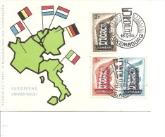 Europa 1956 ( Carte Premier Jour Du Luxemboug à Voir) - 1956