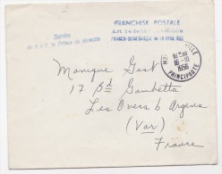 MONACO  SERVICE DU PRINCE RAINIER III  1956 - Cartas & Documentos