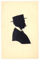 Carte Silhouette - ** Homme Au Chapeau Et à La Moustache ** - Cpa Précurseur En Bon état. - Silueta