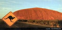 Australia Uluru - With Kangaroo Road Sign Long PC 22cm Unused - Uluru & The Olgas