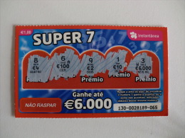 Loterie/ Lottery/ Loteria/ Lotaria Instant Instantânia Raspadinha  Jogo Nº 130 Super 7 Portugal - Lotterielose