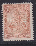 MADAGASCAR  N° 50C BRUN ORANGE ZEBU ET L'ARBRE DU VOYAGEUR NEUF AVEC CHARNIERE - Ungebraucht