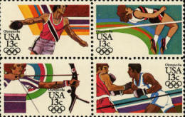 1984 USA Olympic Games Stamps Sc#2048-51 2051a Discus High Jump Archery Boxing Sport 1983 - Bogenschiessen