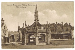 RB 1001 - Early Postcard -  Gilletts + Jones & Son Shop - Market Cross & Abbey  Entrance - Malmesbury Wiltshire - Other & Unclassified