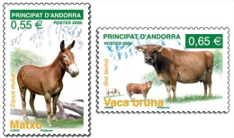 ANDORRA FRANCESA 2009 - FAUNA - YVERT Nº 667-668 - Ezels
