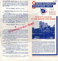 03 - MONTLUCON - CIRCUIT AU DEPART DE MONTLUCON ET NERIS LES BAINS- AUTOMOBILE ET SNCF-1939 - Werbung