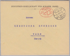 CH Firmenfreistempel 1930-02-30 Basel 21 "P20P #446" Auf Brief Nach Wald ZH - Postage Meters