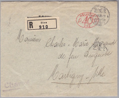 CH Firmenfreistempel 1930-06-17 Sion "P40P #422" Auf R-Brief Nach Martigny - Frankiermaschinen (FraMA)