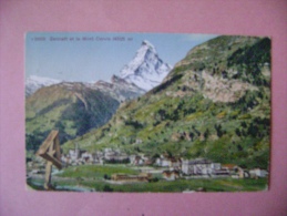 CP  SUISSE -  ZERMATT ET LE MONT CERVIN N°5859 - ECRITE EN 1952 - Matt